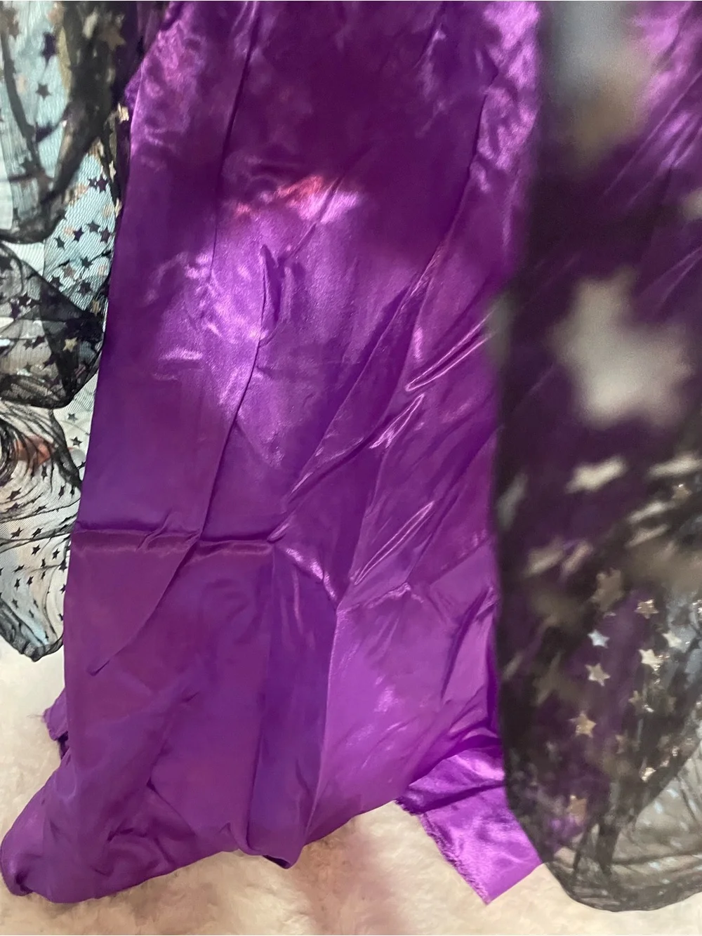 Girls' Purple and Black Star Covered Halloween Costume Dress